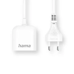 USB-Netzteil mit 1,9 m langem Kabel, 2,4 A, 2x USB-A, Weiß