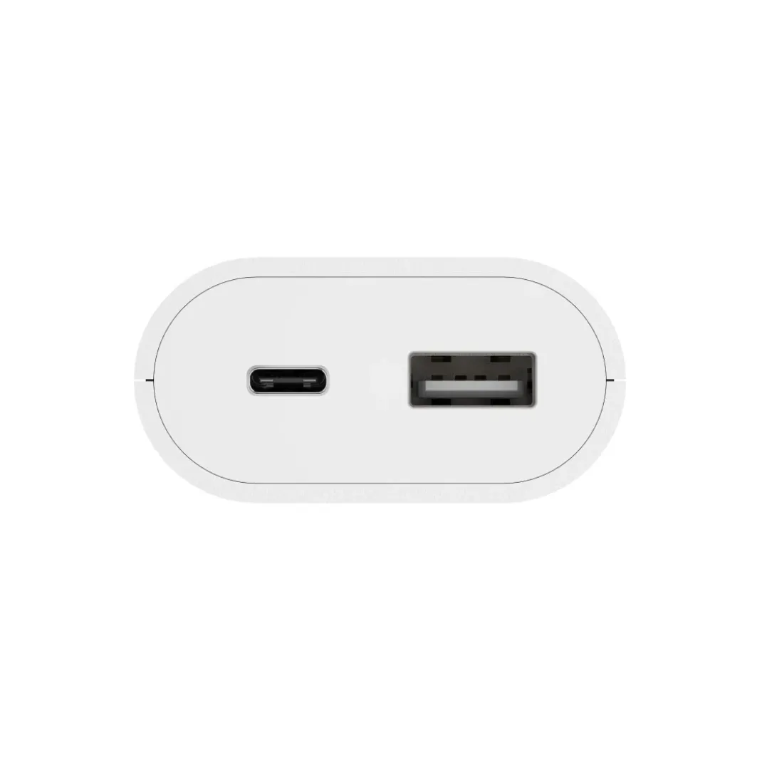 USB-Netzteil mit 1,9 m langem Kabel, 3,5A, 1x USB-A, 1x USB-C, Weiß