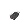 USB-Soundkarte, USB-Stecker - 2x 3,5-mm-Klinke-Buchse, Stereo