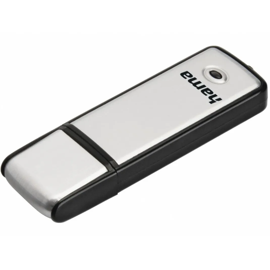 USB-Stick "Fancy", USB 2.0, 128 GB, 15MB/s, Schwarz/Silber