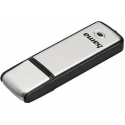 USB-Stick "Fancy", USB 2.0, 128 GB, 15MB/s, Schwarz/Silber