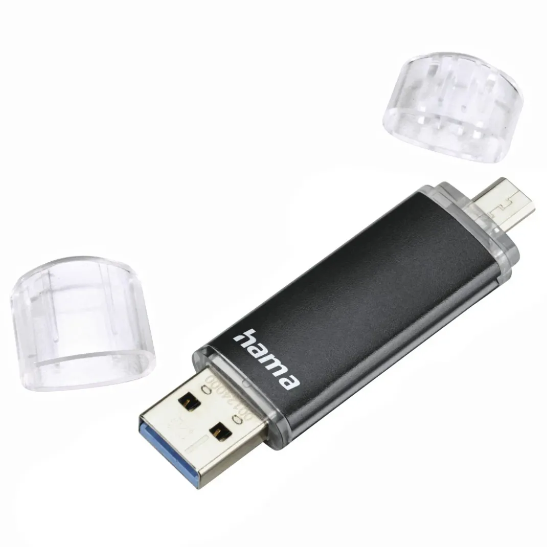 USB-Stick "Laeta Twin", USB 3.2 Gen 1, 128 GB, 40MB/s, Schwarz