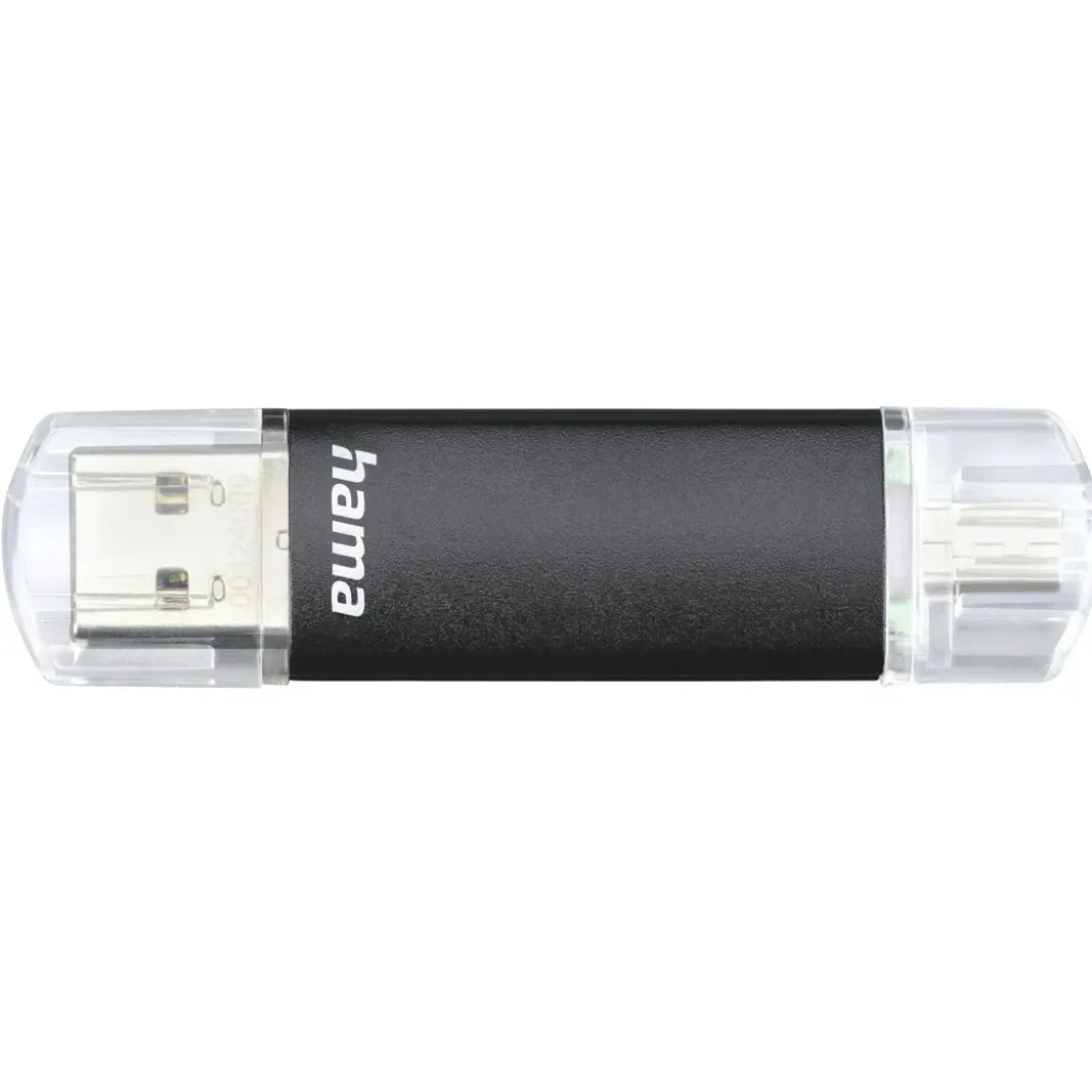 USB-Stick "Laeta Twin", USB 3.2 Gen 1/2.0, 256GB, 40MB/s, Schwarz
