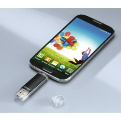 USB-Stick "Laeta Twin", USB 3.2 Gen 1/2.0, 64GB, 40MB/s, Schwarz