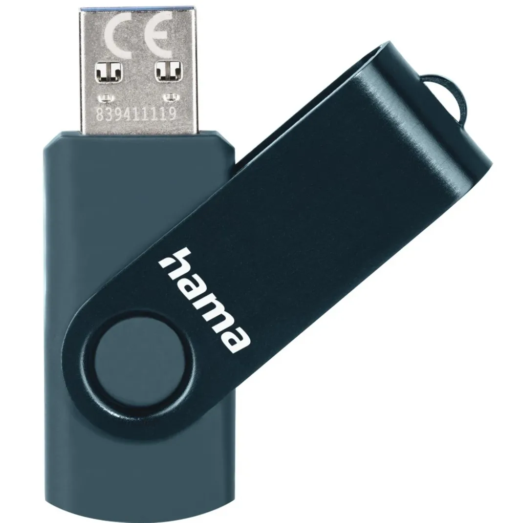 USB-Stick "Rotate", USB 3.2 Gen 1, 32GB, 70MB/s, Petrolblau