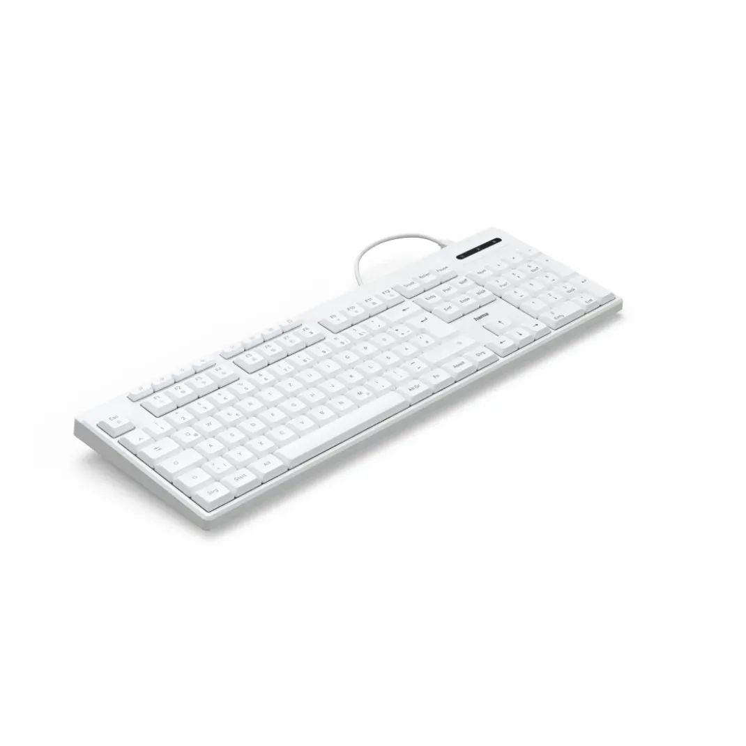 USB-Tastatur "CK-200", kabelgebunden, 8 Media-Tasten, Weiß, QWERTZ DE