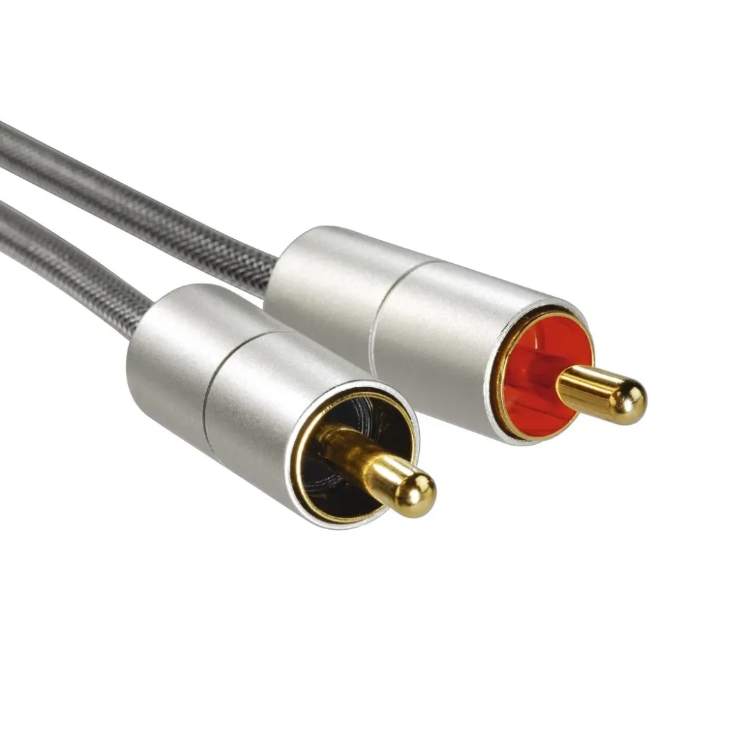 Verbindungskabel "AluLine" Klinkenst. 3,5 mm, stereo - 2x Cinch-Stecker, 2m