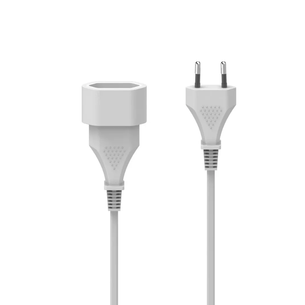 Verlängerungskabel mit Eurostecker, für innen, 5 m, Weiß