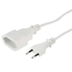 Verlängerungskabel mit Eurostecker, für innen, 5 m, Weiß