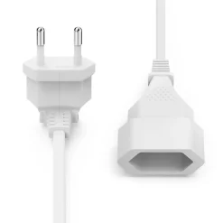 Verlängerungskabel mit gewinkeltem Eurostecker, für innen, 3 m, Weiß