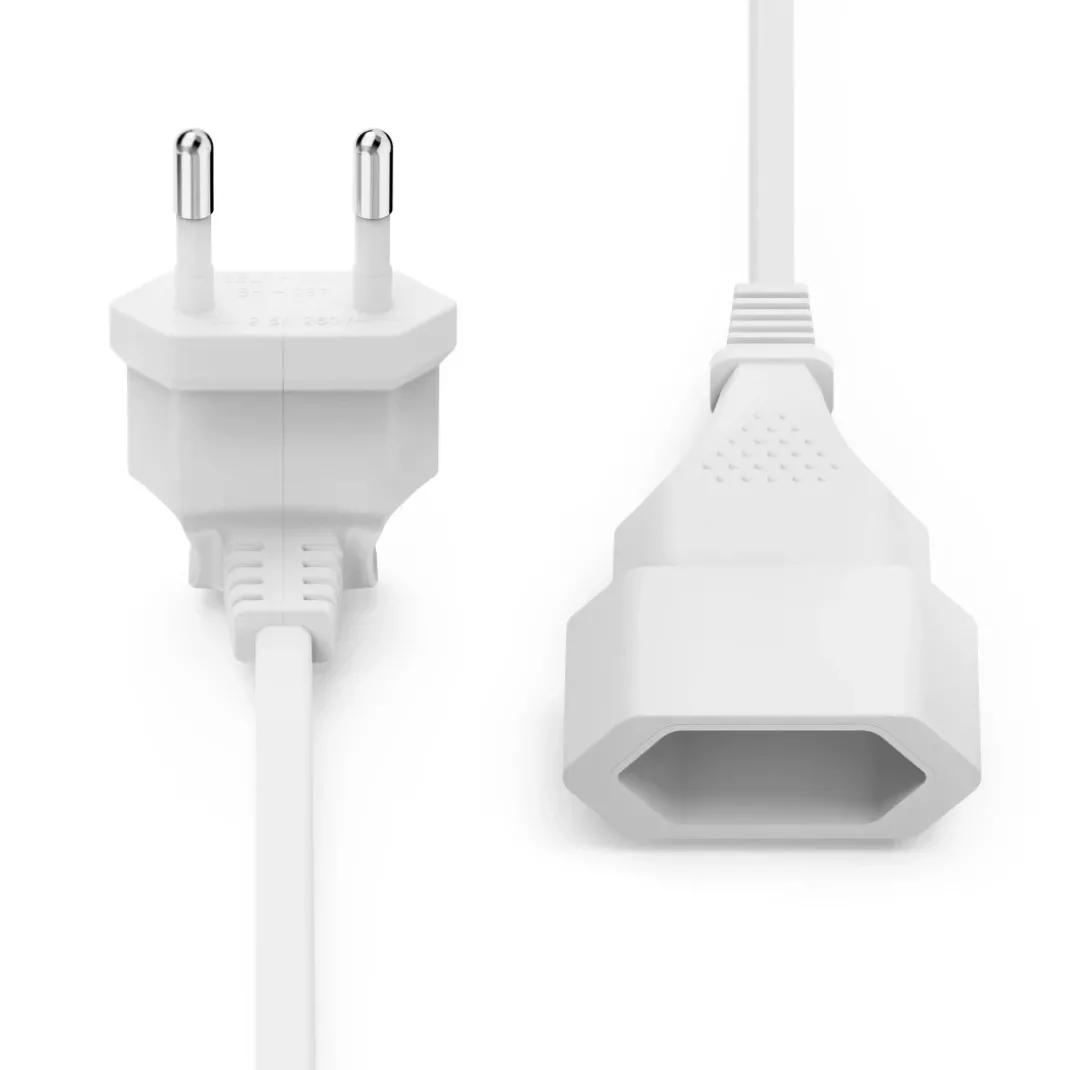 Verlängerungskabel mit gewinkeltem Eurostecker, für innen, 3 m, Weiß