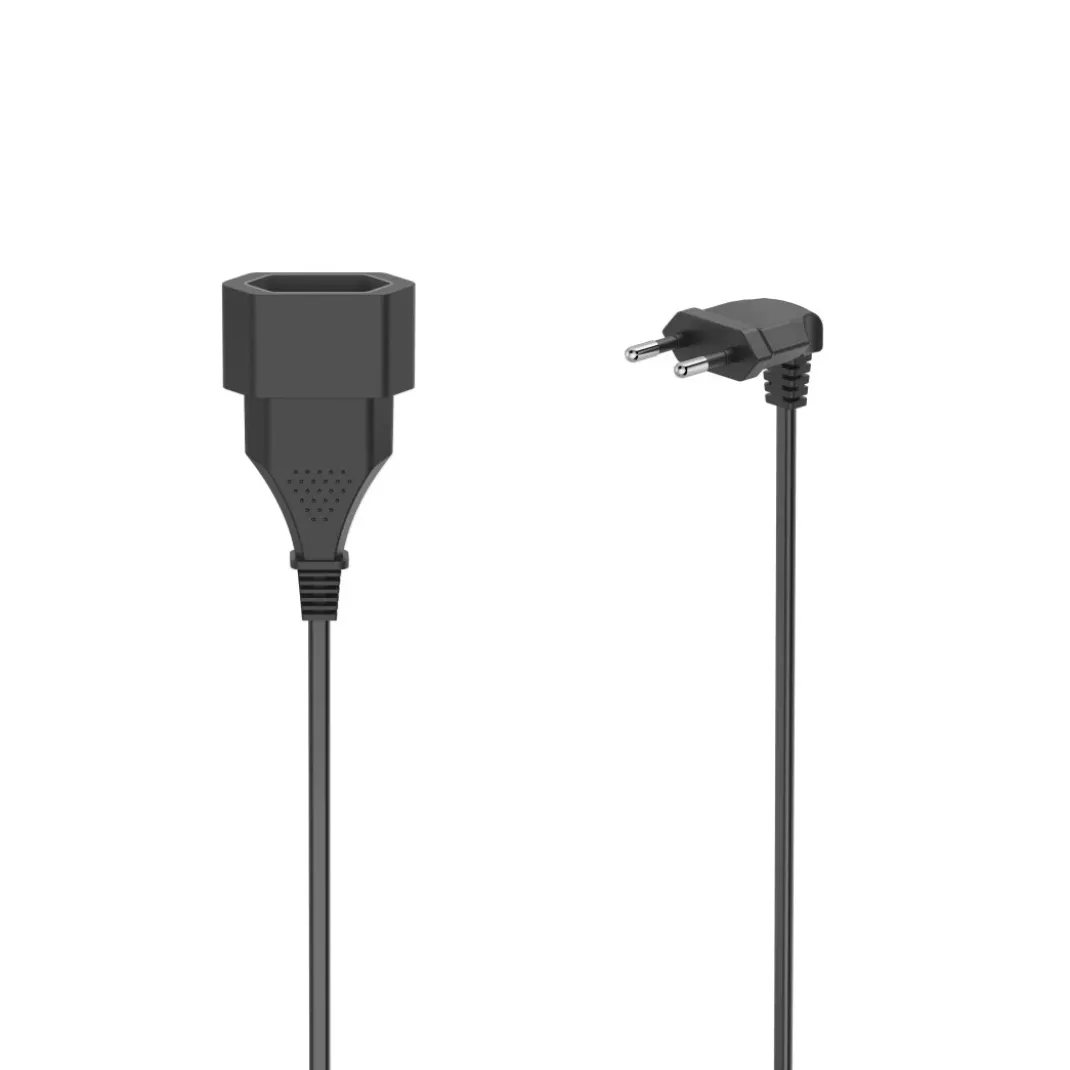 Verlängerungskabel mit gewinkeltem Eurostecker, für innen, 3 m, Schwarz