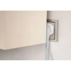 Verlängerungskabel mit Schutzkontakt, Flachstecker, für innen, 5 m, Weiß