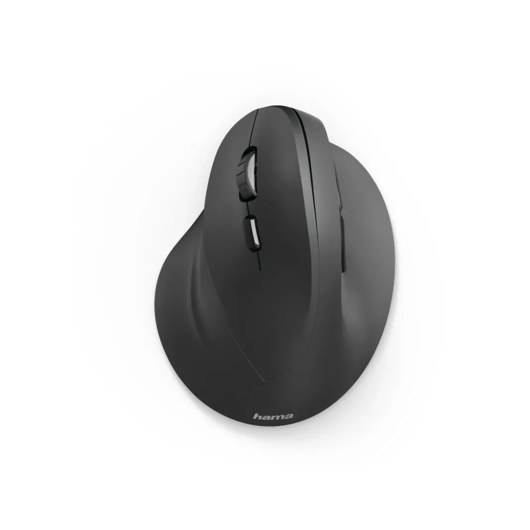 Vertikale, ergonomische Linkshänder-Funkmaus "EMW-500L", 6 Tasten, Schwarz