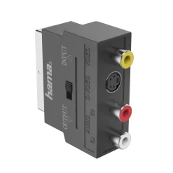Video-Adapter, S-VHS-Kupplung/3 Cinch-Kupplungen - Scart-Stecker, 4-polig