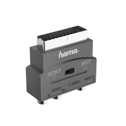 Video-Adapter, S-VHS-Kupplung/3 Cinch-Kupplungen - Scart-Stecker, 4-polig