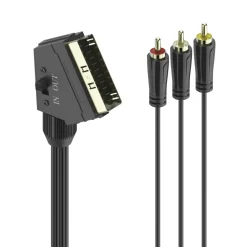 Video-Kabel, Scart-Stecker - 3 Cinch-Stecker (Video/Stereo), 1,5 m