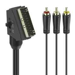 Video-Kabel, Scart-Stecker - 3 Cinch-Stecker (Video/Stereo), 1,5 m