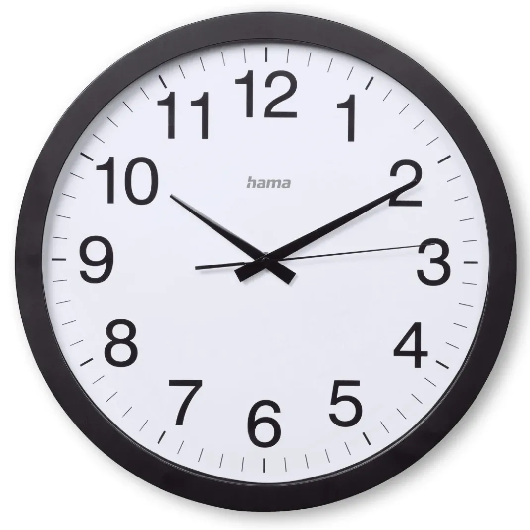 Wanduhr "Aruba", Ø 40 cm, ohne Ticken, Schwarz