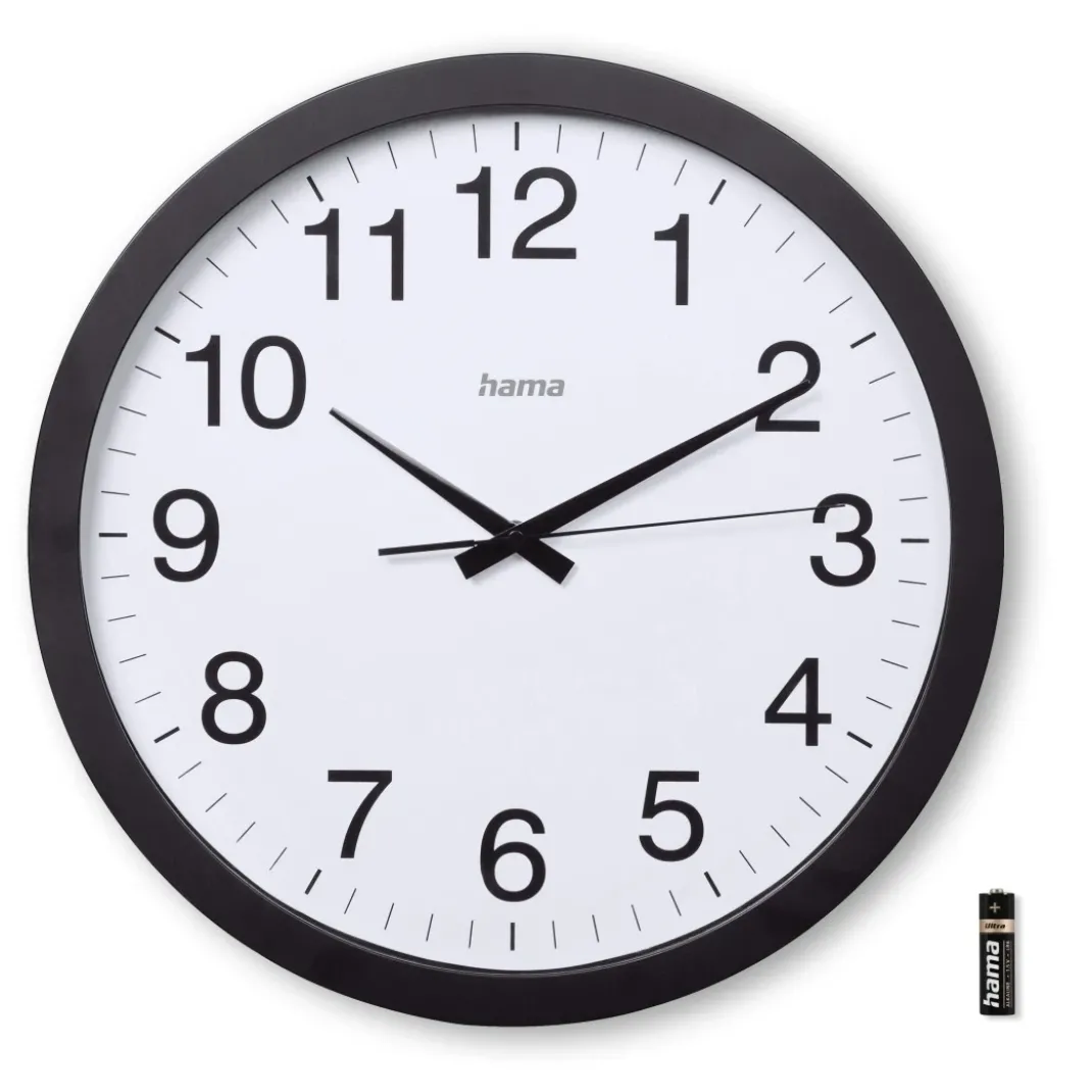 Wanduhr "Aruba", Ø 40 cm, ohne Ticken, Schwarz