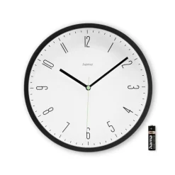 Wanduhr "Capri", Quarzuhr, analog, modern, Ø 25 cm, Schwarz