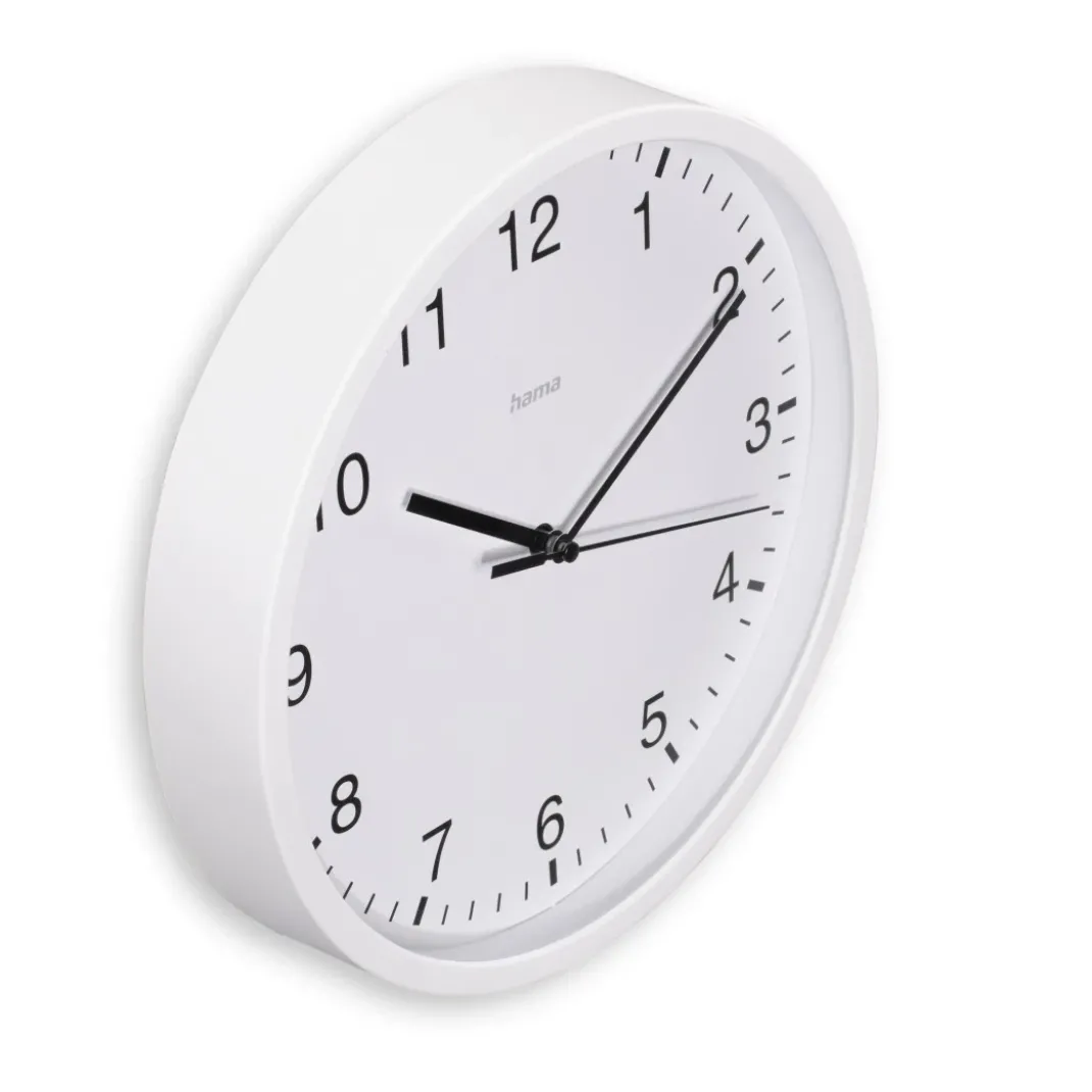 Wanduhr "Elba", Ø 25 cm, ohne Ticken, Weiß