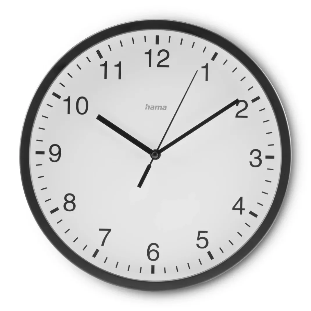 Wanduhr "Elba", Ø 25 cm, ohne Ticken, Schwarz