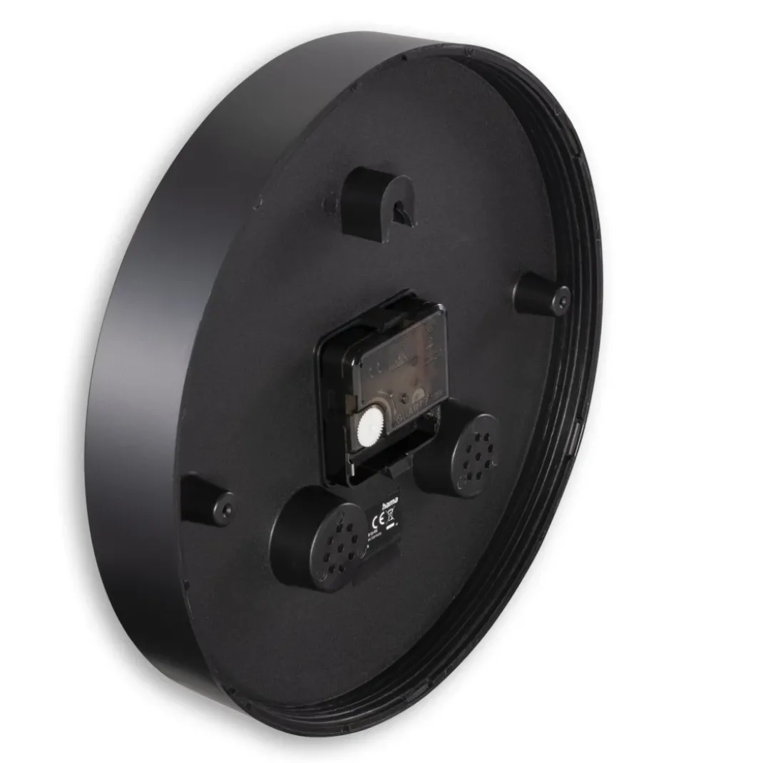 Wanduhr "Elba", Ø 25 cm, ohne Ticken, Schwarz