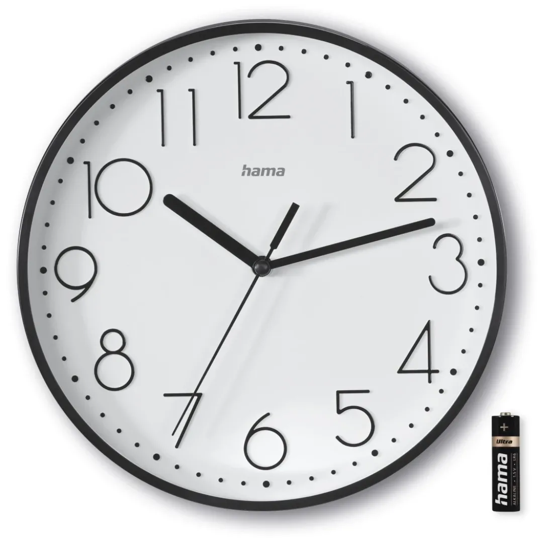 Wanduhr "Salina", Ø 22 cm, ohne Ticken, Schwarz