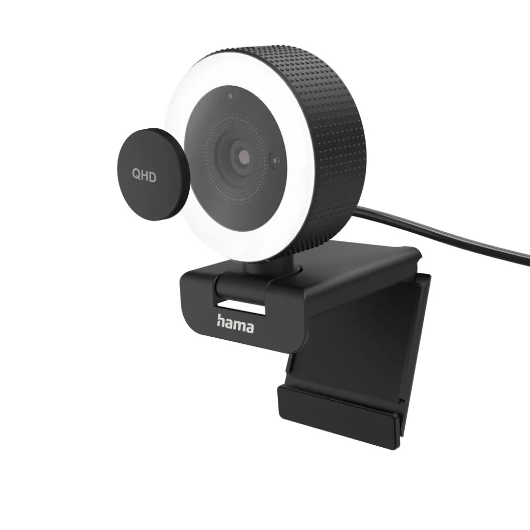Webcam mit Ringlicht "C-850 Pro", QHD 2K, mit Mikrofon, Fernbedienung, LED