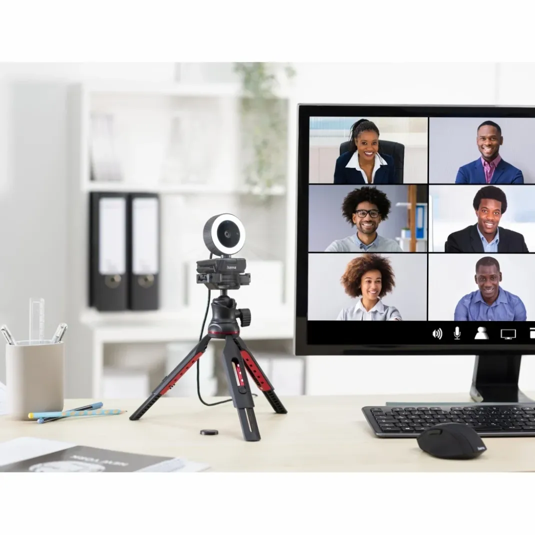 Webcam mit Ringlicht "C-850 Pro", QHD 2K, mit Mikrofon, Fernbedienung, LED