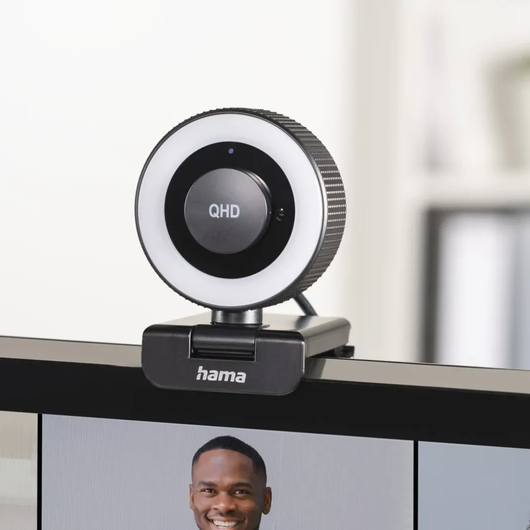 Webcam mit Ringlicht "C-850 Pro", QHD 2K, mit Mikrofon, Fernbedienung, LED
