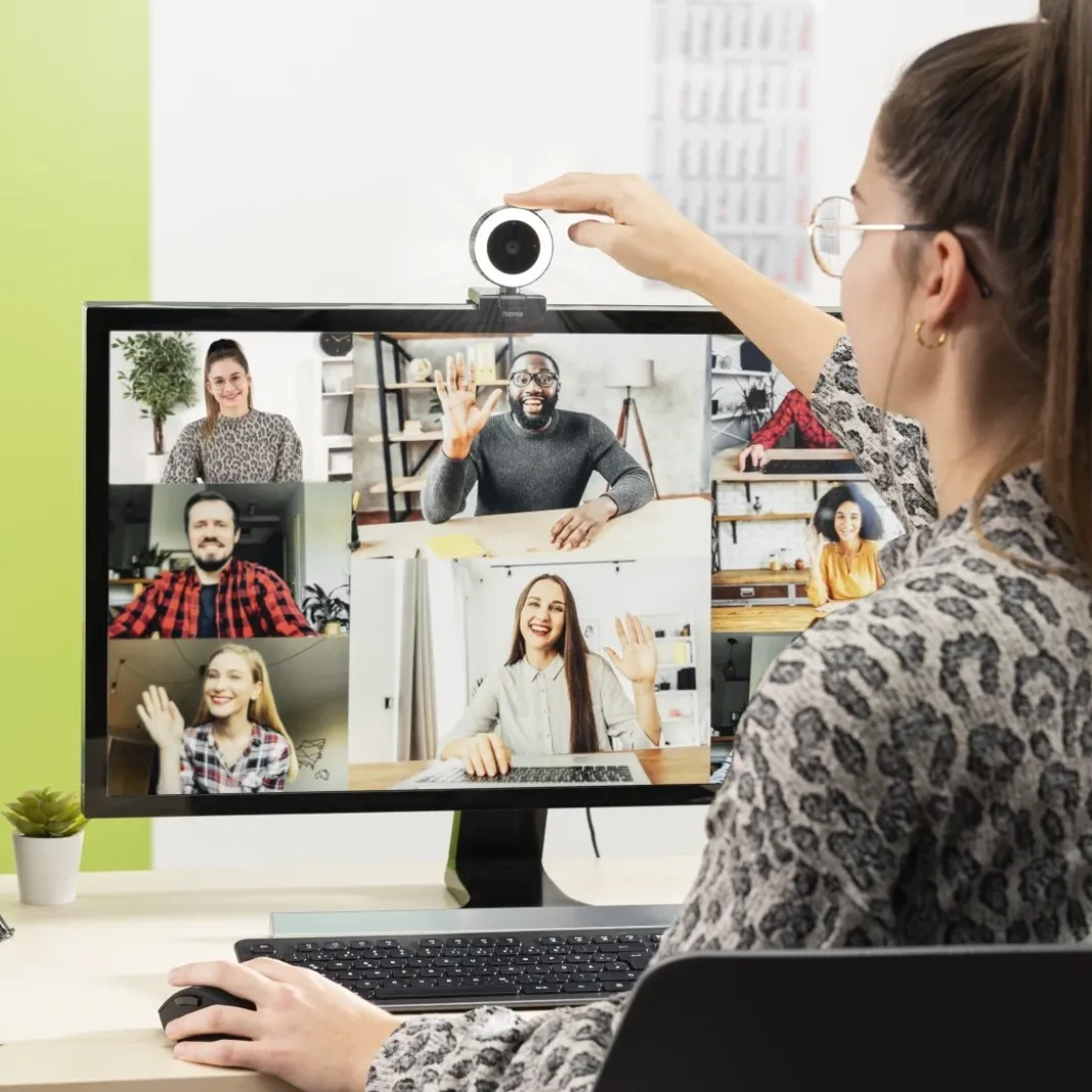 Webcam mit Ringlicht "C-850 Pro", QHD 2K, mit Mikrofon, Fernbedienung, LED