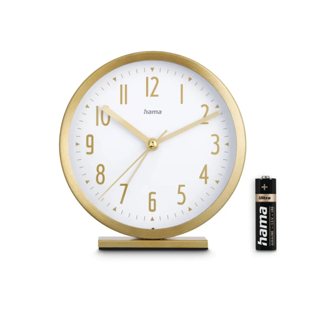 Wecker "Skye", ohne Ticken, Gold
