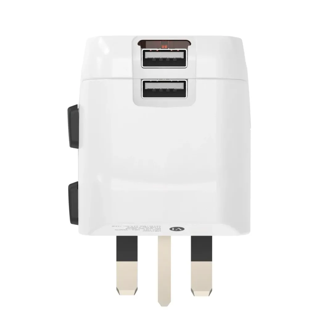 Weltreiseadapter Set "World Travel Pro Light USB", 3-polig, 2x USB