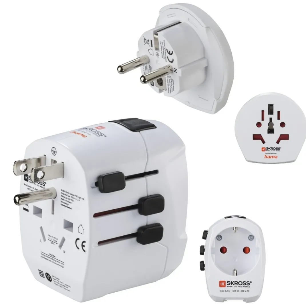 Weltreiseadapter Set "World Travel Pro Light USB", 3-polig, 2x USB
