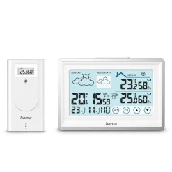 Wetterstation "Bahamas", mit Außensensor, Funk, Wecker, Raumklima, Weiß