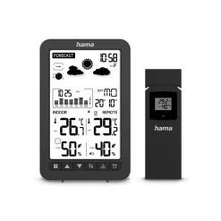 Wetterstation "Ko Samui", mit Außensensor, Funk, Wecker, Schwarz