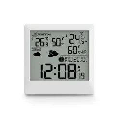 Wetterstation "Palawan", mit Außensensor, Funk, Wecker, Thermo/Hygro, Weiß