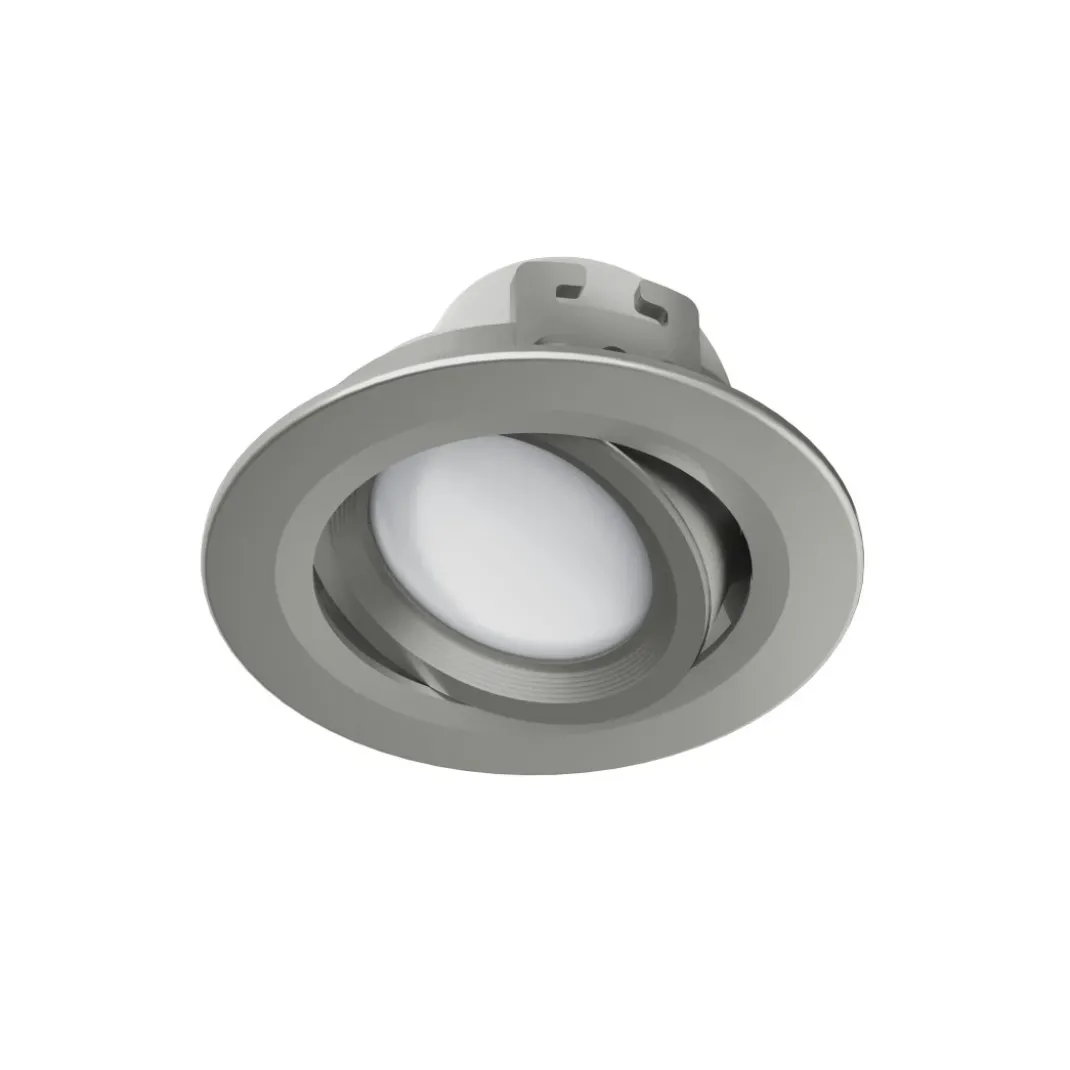 WLAN LED-Einbauspot, 5W, per Sprache/App steuern, verstellbar, Satin-Nickel
