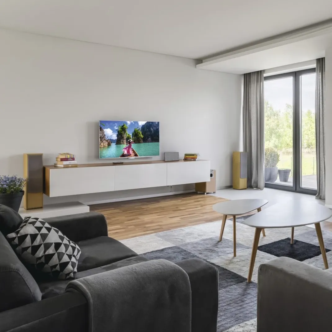 Zimmerantenne "Stoff-Design", DVB-T2, aktiv, Grau/Schwarz
