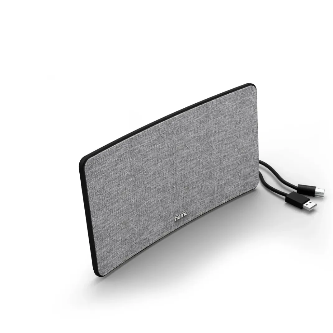 Zimmerantenne "Stoff-Design", DVB-T2, aktiv, Grau/Schwarz