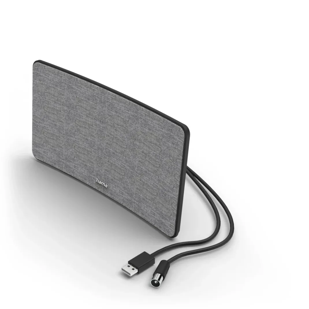 Zimmerantenne "Stoff-Design", DVB-T2, aktiv, Grau/Schwarz